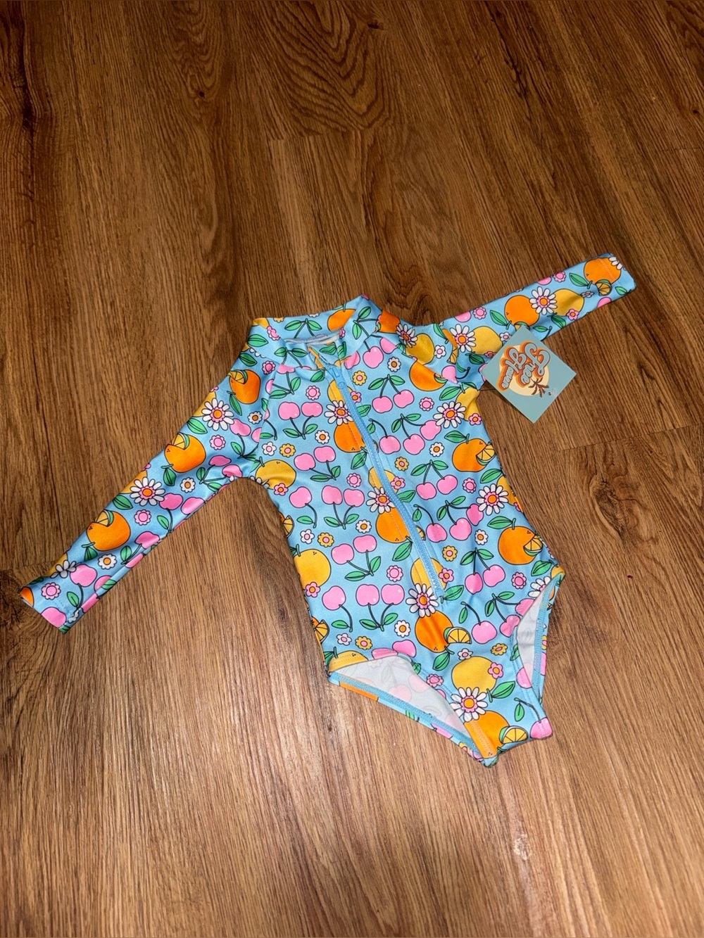 Free haven infant long-sleeve rashguard one-piece swimsuit size 3-6m BNWT